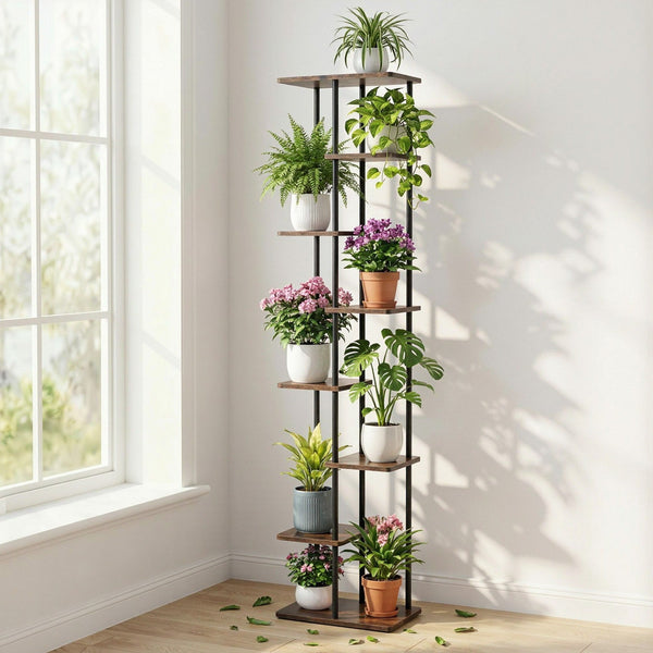 Artiss 8 Tiers Plant Stand Metal Flower Pots Shelf Indoor Outdoor Garden Home Artiss