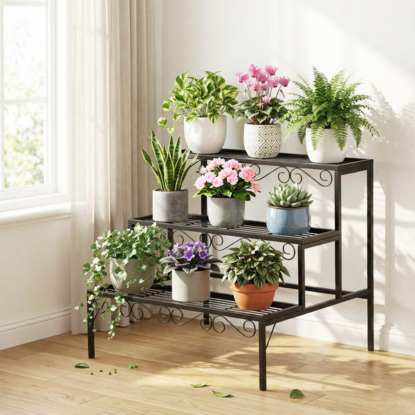 Artiss Plant Stand 3 Tier Metal Corner Plant Shelf Multiple Flower Holder Rack Artiss