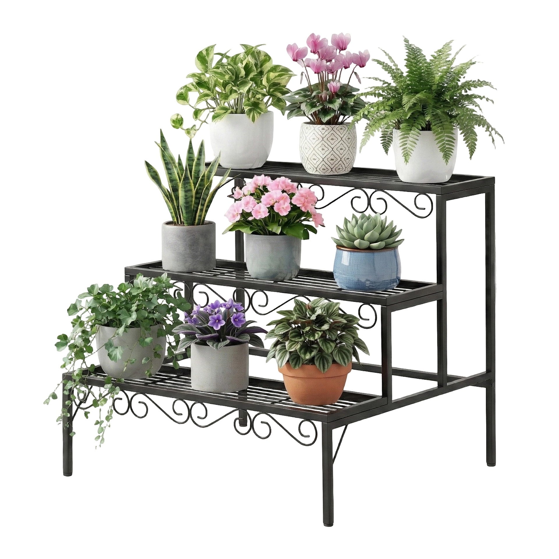 Artiss Plant Stand 3 Tier Metal Corner Plant Shelf Multiple Flower Holder Rack Artiss