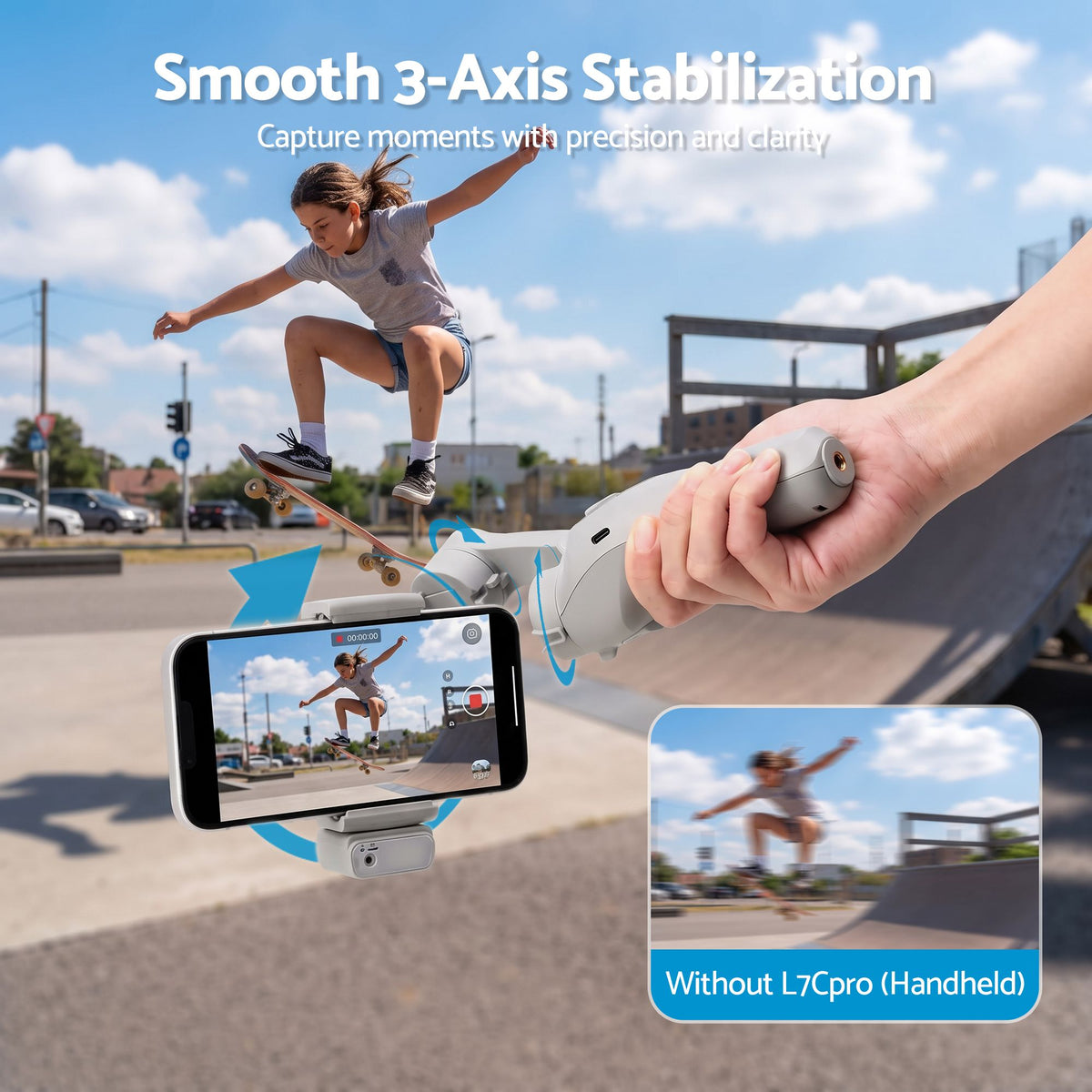 Devanti 3-Axis Handheld Gimbal Stabilizer for Smartphone & Tripod AI Tracking Fill Light Awezingly