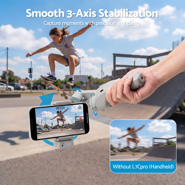 Devanti 3-Axis Handheld Gimbal Stabilizer for Smartphone & Tripod AI Tracking Fill Light Awezingly