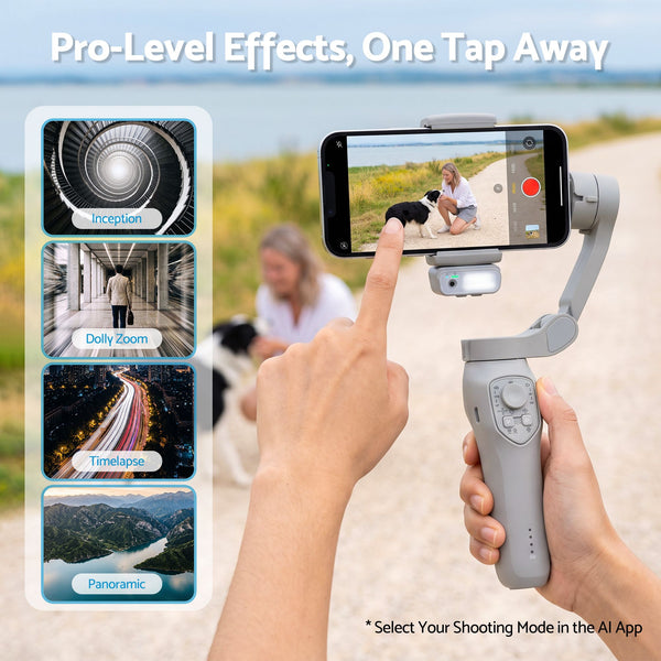 Devanti 3-Axis Handheld Gimbal Stabilizer for Smartphone & Tripod AI Tracking Fill Light Awezingly