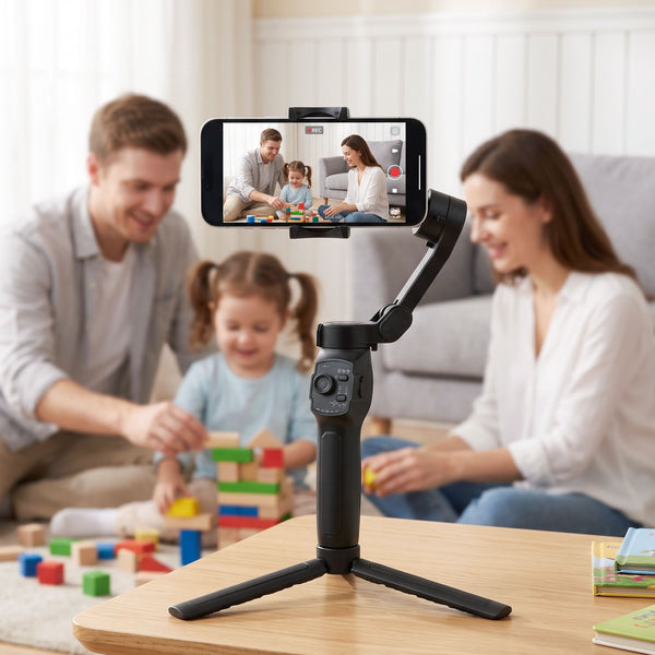 Devanti 3-Axis Gimbal Stabilizer with Tripod for Smartphone, Foldable Selfie Stick Awezingly