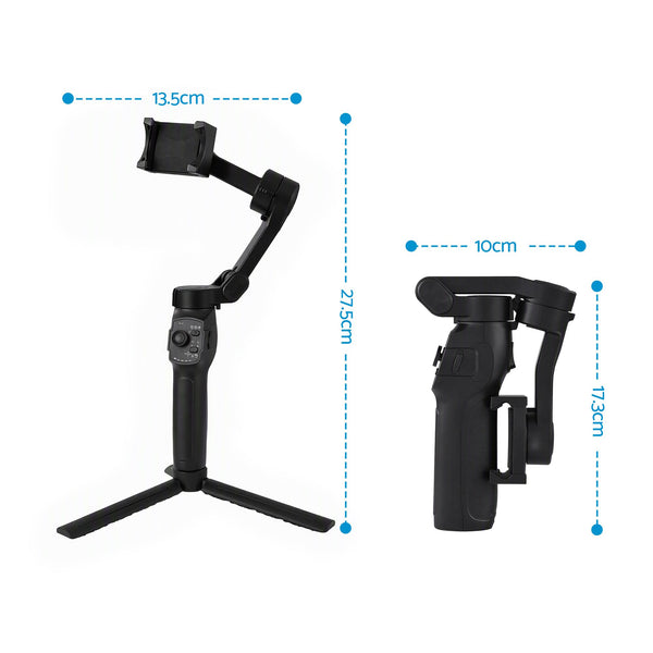 Devanti 3-Axis Gimbal Stabilizer with Tripod for Smartphone, Foldable Selfie Stick Awezingly