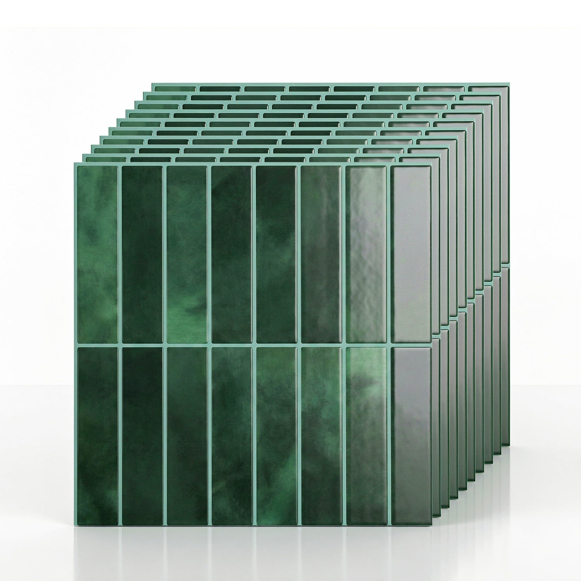 Artiss 3D Peel and Stick Wall Tiles Self Adhesive LinearGrid Backsplash 10 Sheets, Green Awezingly