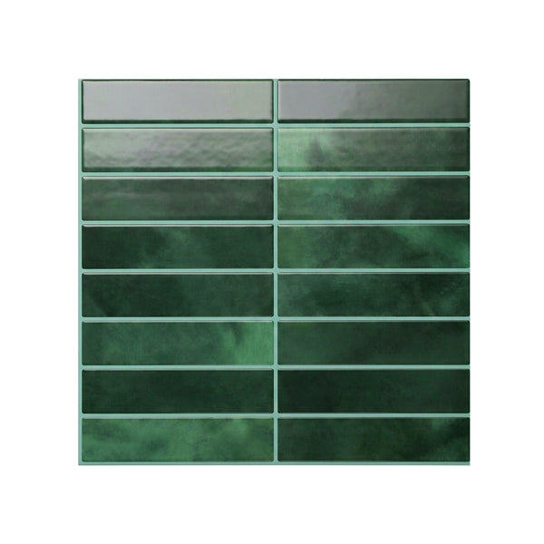 Artiss 3D Peel and Stick Wall Tiles Self Adhesive LinearGrid Backsplash 10 Sheets, Green Awezingly