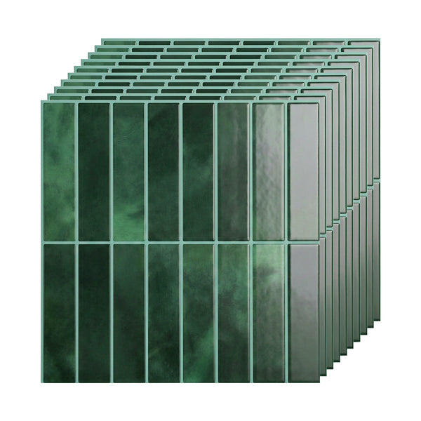 Artiss 3D Peel and Stick Wall Tiles Self Adhesive LinearGrid Backsplash 10 Sheets, Green Awezingly