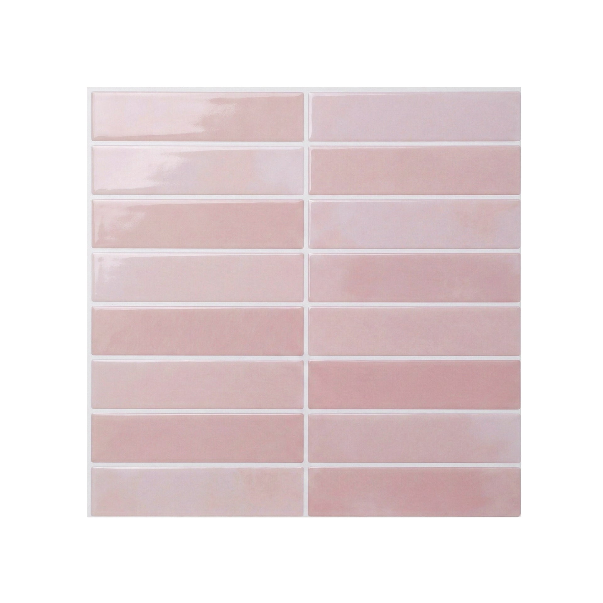 Artiss 3D Peel and Stick Wall Tiles Self Adhesive LinearGrid Backsplash 10 Sheets, Pink Awezingly