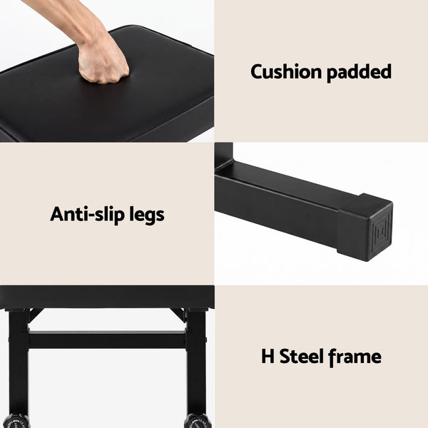 Alpha Piano Bench Adjustable Seat Heavy Duty H-Shape Piano Stool Black Awezingly