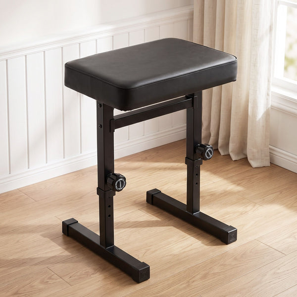 Alpha Piano Bench Adjustable Seat Heavy Duty H-Shape Piano Stool Black Awezingly