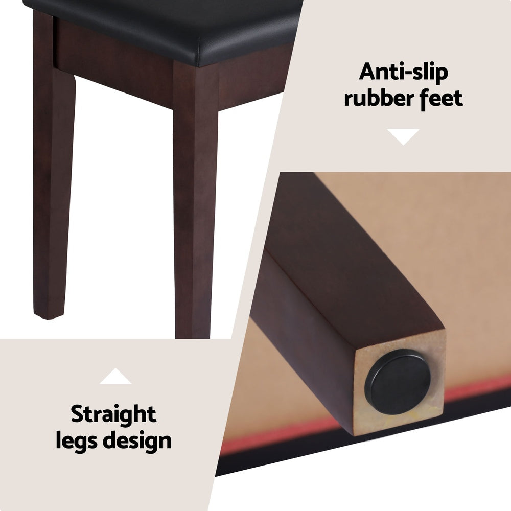 Alpha Piano Bench Stool with Storage Wooden PU Leather Alpha