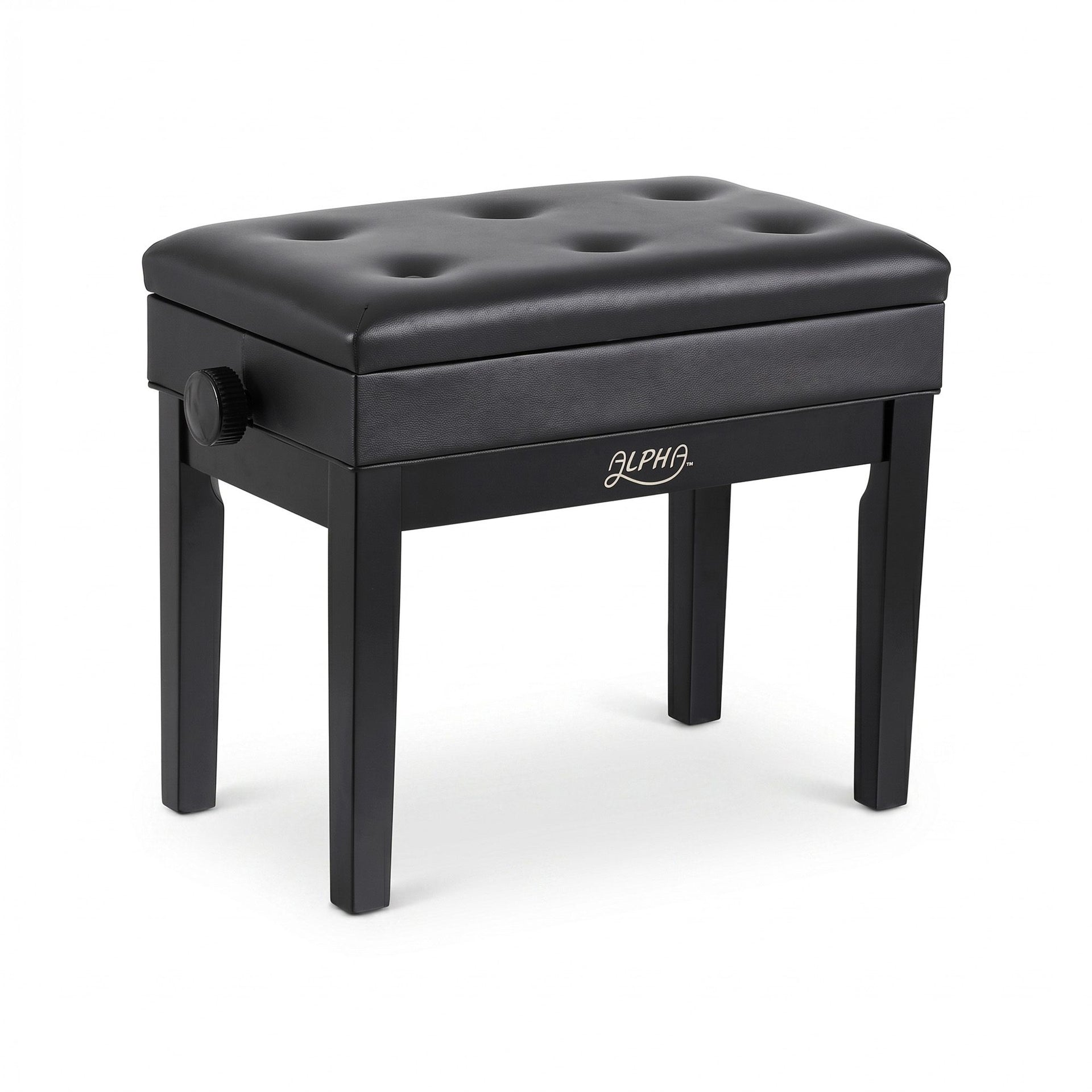 Alpha Adjustable Piano Bench Wooden Keyboard Seat Padded Music Chair Black Awezingly