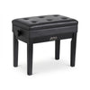 Alpha Adjustable Piano Bench Wooden Keyboard Seat Padded Music Chair Black