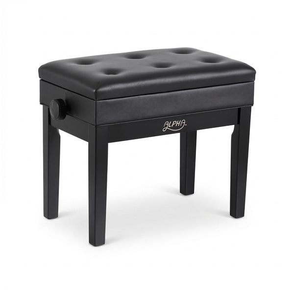 Alpha Adjustable Piano Bench Wooden Keyboard Seat Padded Music Chair Black Awezingly