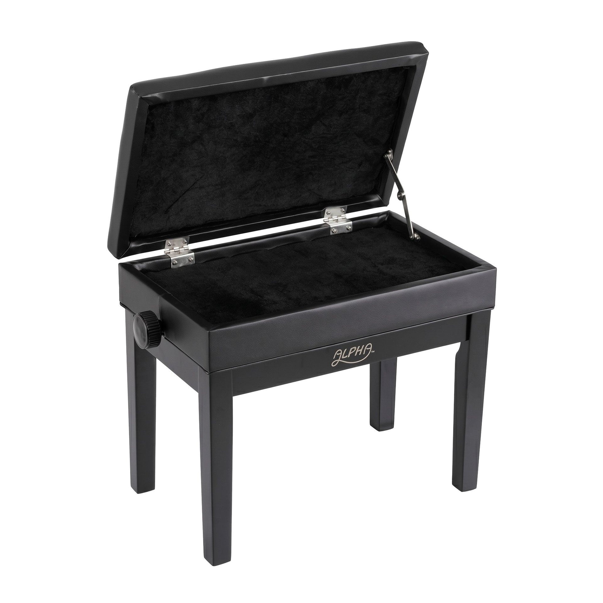 Alpha Adjustable Piano Bench Wooden Keyboard Seat Padded Music Chair Black Awezingly