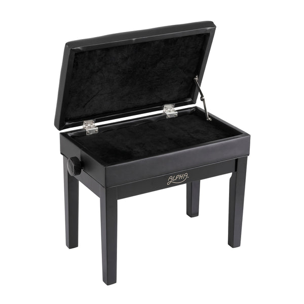Alpha Adjustable Piano Bench Wooden Keyboard Seat Padded Music Chair Black Awezingly