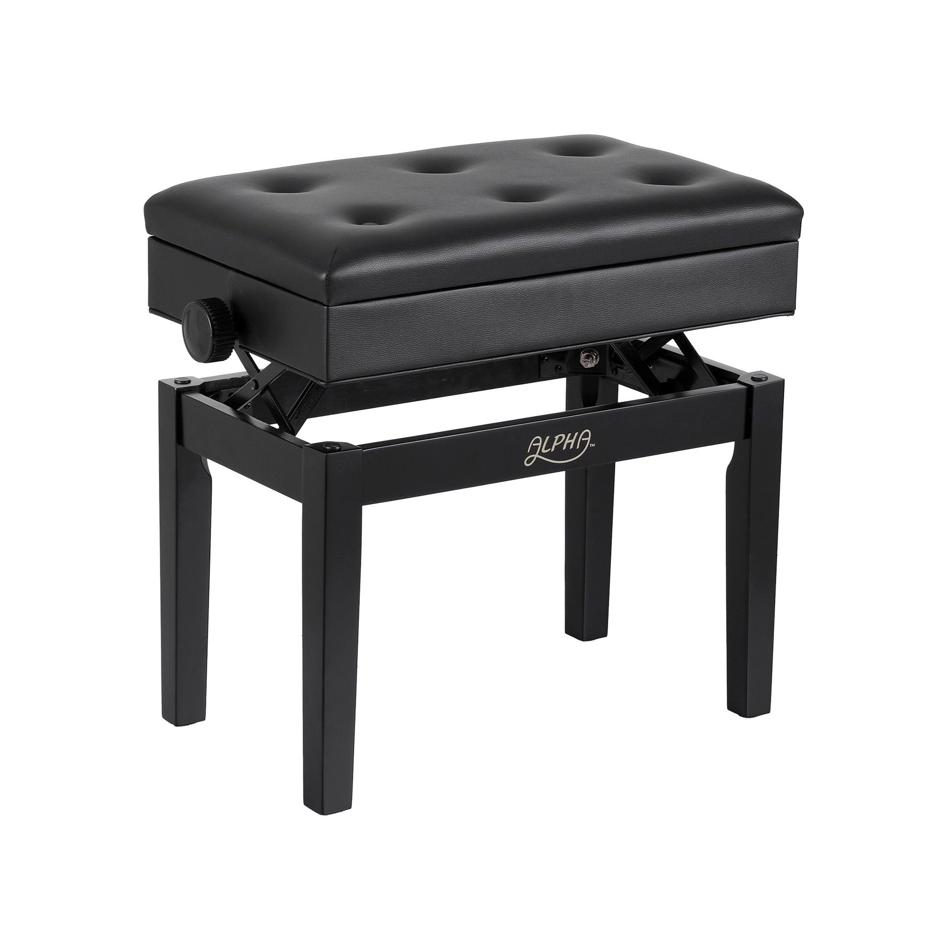 Alpha Adjustable Piano Bench Wooden Keyboard Seat Padded Music Chair Black Awezingly