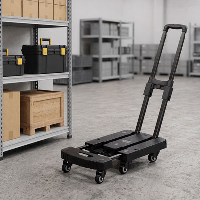 Giantz Folding Hand Truck Platform Trolley Foldable Dolly Cart 200kg Load Black