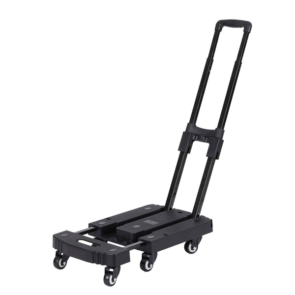 Giantz Folding Hand Truck Platform Trolley Foldable Dolly Cart 200kg Load Black Awezingly