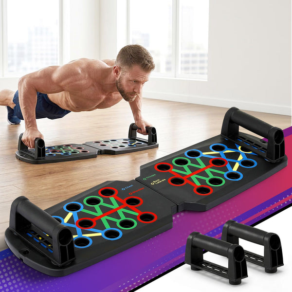 Everfit Push Up Board Home Gym Multi Function Workout Rack Black Everfit