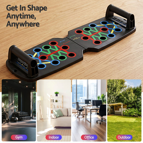 Everfit Push Up Board Home Gym Multi Function Workout Rack Black Everfit