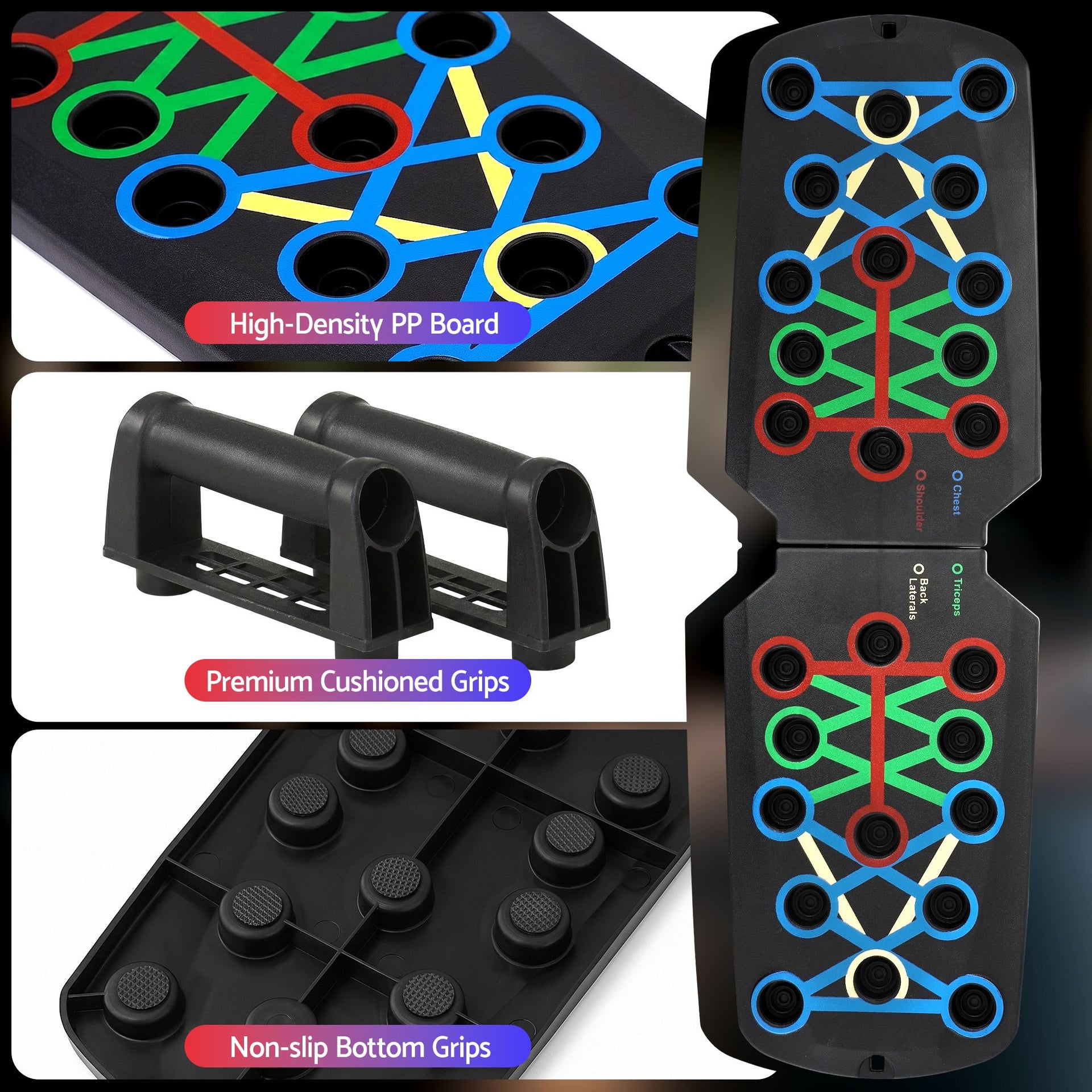 Everfit Push Up Board Home Gym Multi Function Workout Rack Black Everfit