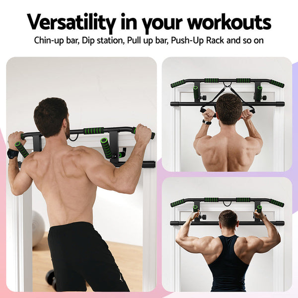 Multi-Grip Pull Up Bar Doorway Chin Up Horizontal Bar Home Gym Workout 101cm Length Awezingly