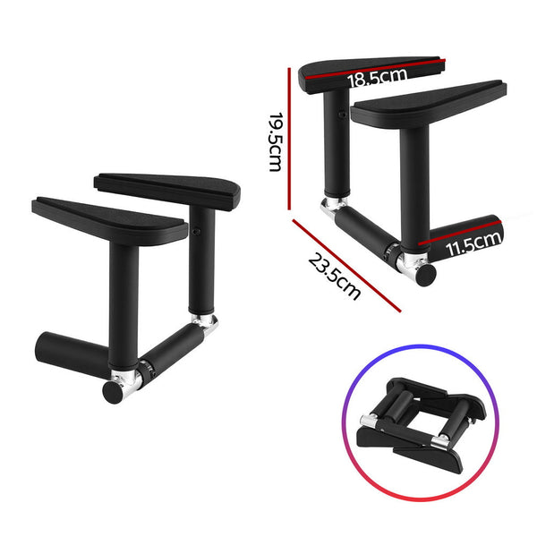 Everfit 2Pcs/Set Pull Up Bar Portable Foldable Dip Station Multi Gym 120kg Home Power Station Black Awezingly