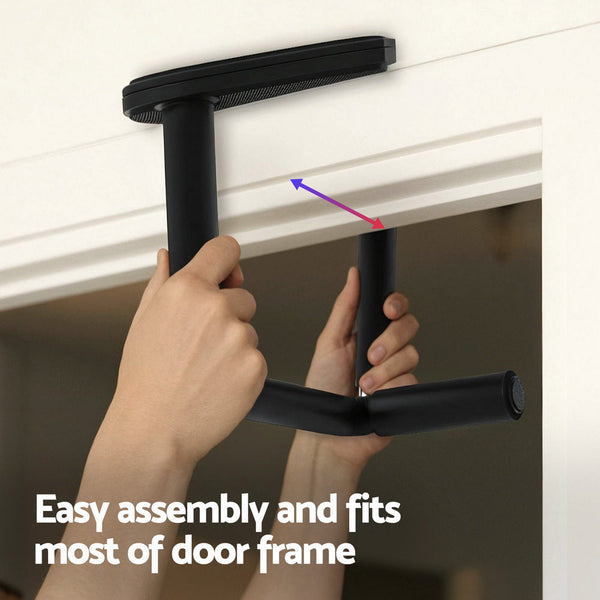 Everfit 2Pcs/Set Pull Up Bar Portable Foldable Dip Station Multi Gym 120kg Home Power Station Black Awezingly