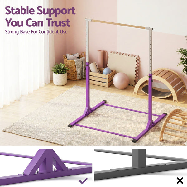 Everfit Kids Gymnastics Bar Pull Up Station Monkey Bar Adjustable Indoor Garden Awezingly