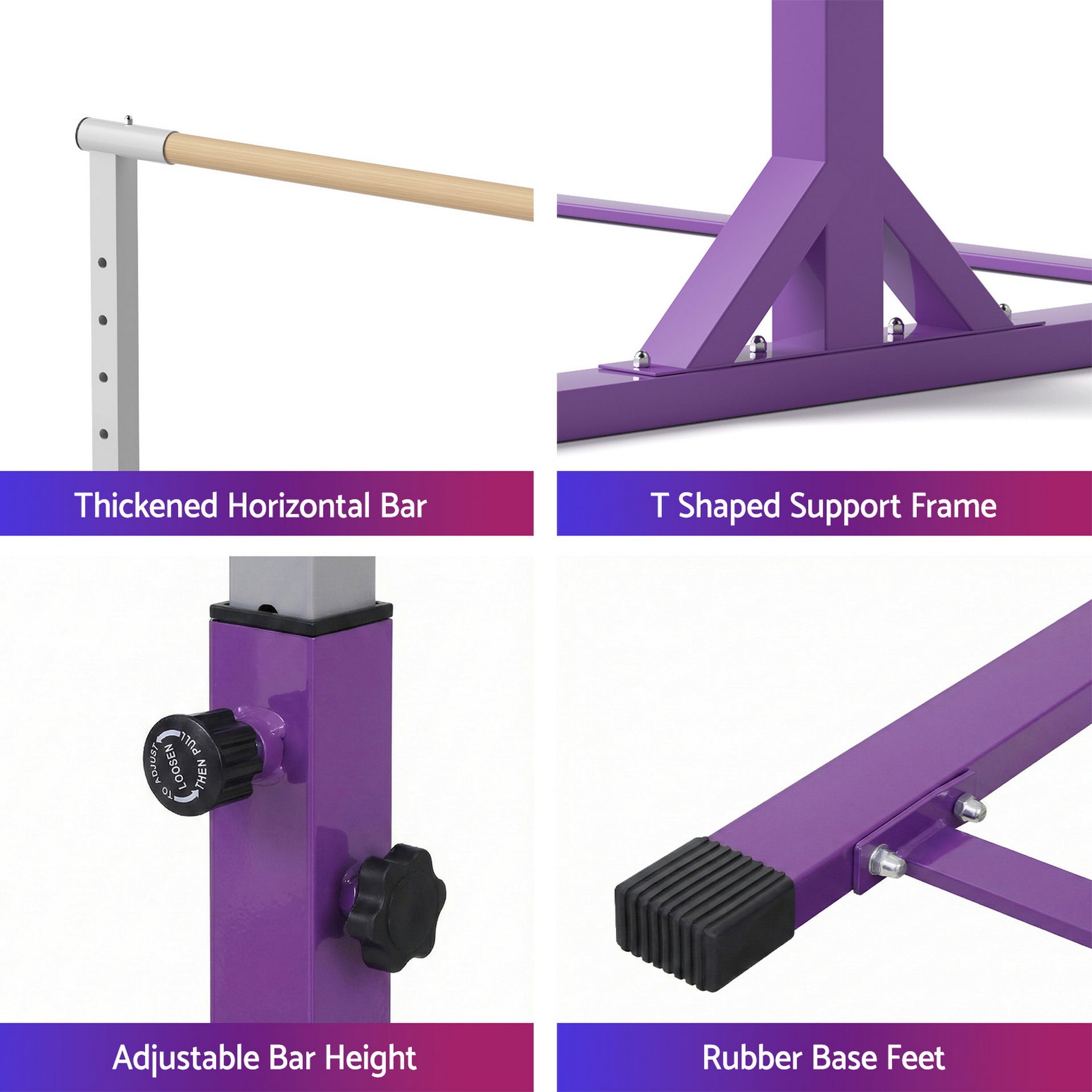Everfit Kids Gymnastics Bar Pull Up Station Monkey Bar Adjustable Indoor Garden Awezingly