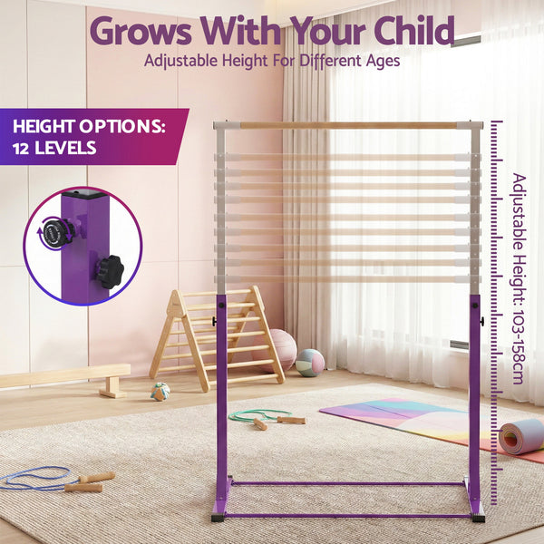 Everfit Kids Gymnastics Bar Pull Up Station Monkey Bar Adjustable Indoor Garden Awezingly