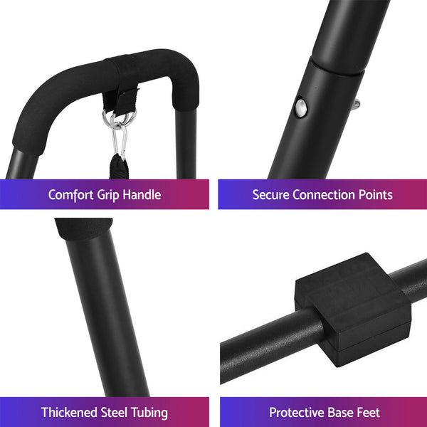 Everfit Dip Station Parallel Bars Heavy Duty Home Gym Stand Calisthenics Black Awezingly