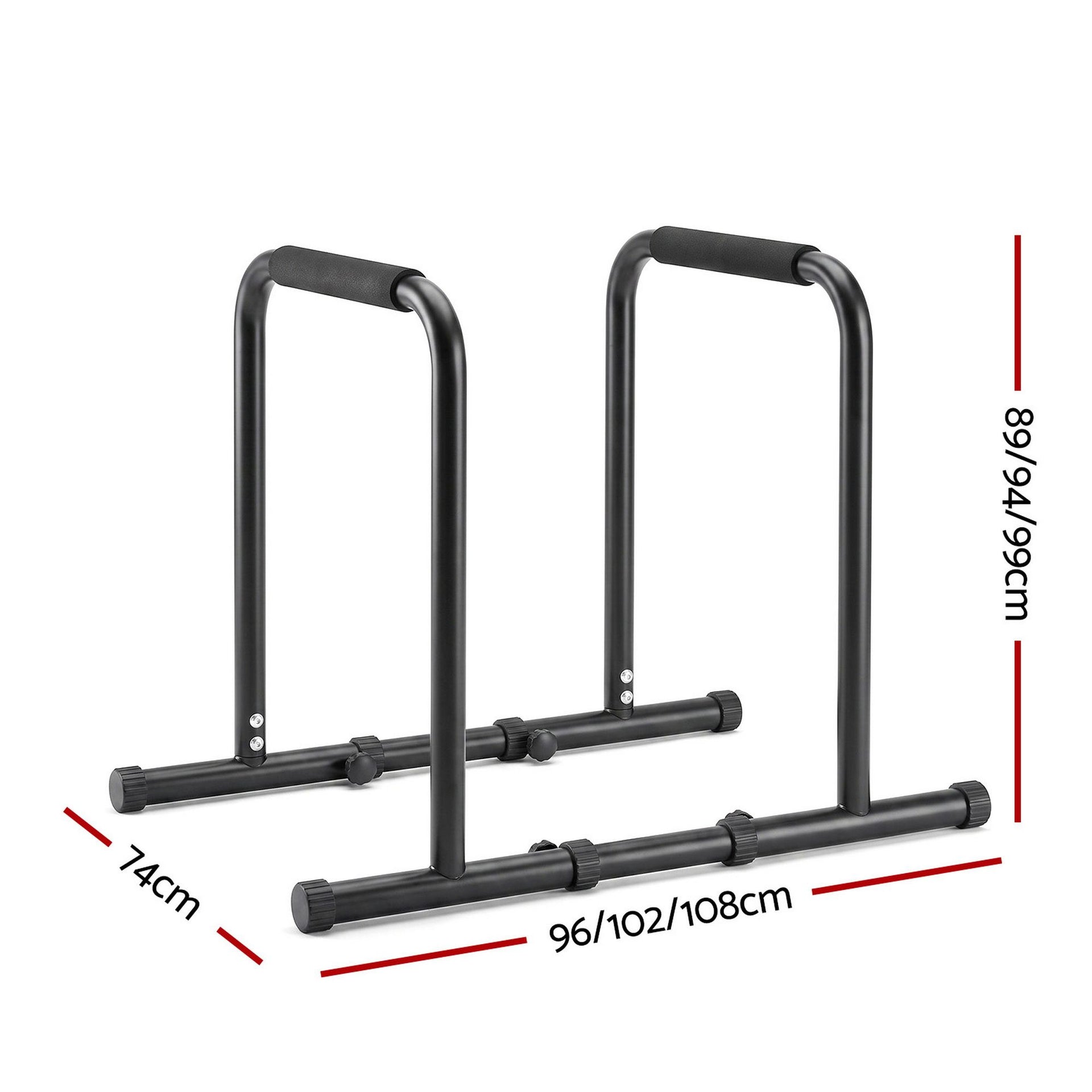 Everfit Dip Station Parallette Bars Home Gym Workout Stand Black Everfit