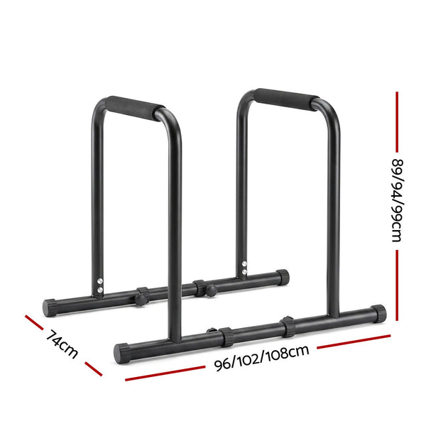 Everfit Dip Station Parallette Bars Home Gym Workout Stand Black Everfit