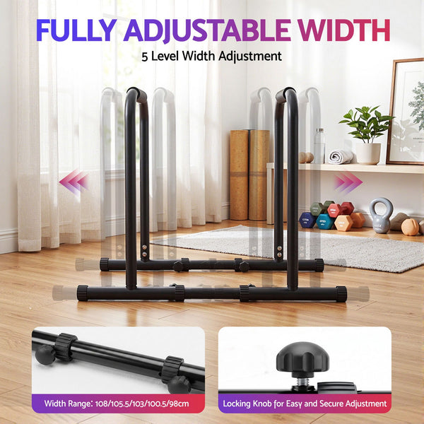 Everfit Dip Station Parallette Bars Home Gym Workout Stand Black Everfit