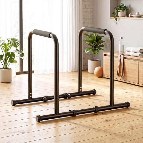 Everfit Dip Station Parallette Bars Home Gym Workout Stand Black Everfit