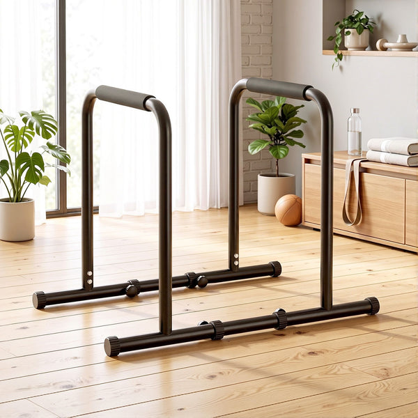 Everfit Dip Station Parallette Bars Home Gym Workout Stand Black Everfit