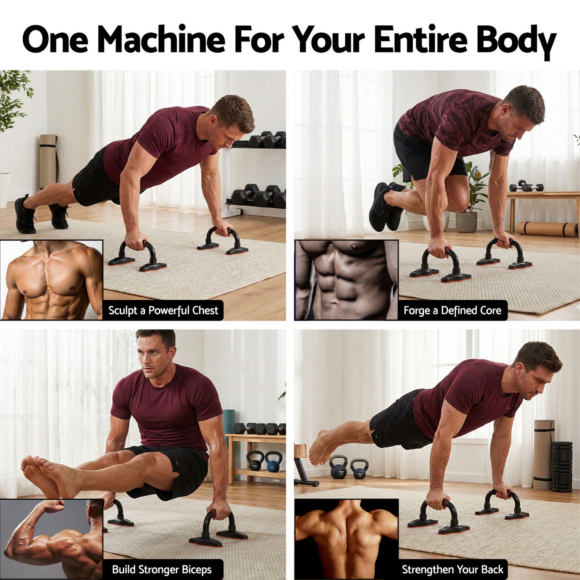 Everfit Push Up Bars Stands Parallel Handles Home Gym Fitness Strength Training Awezingly