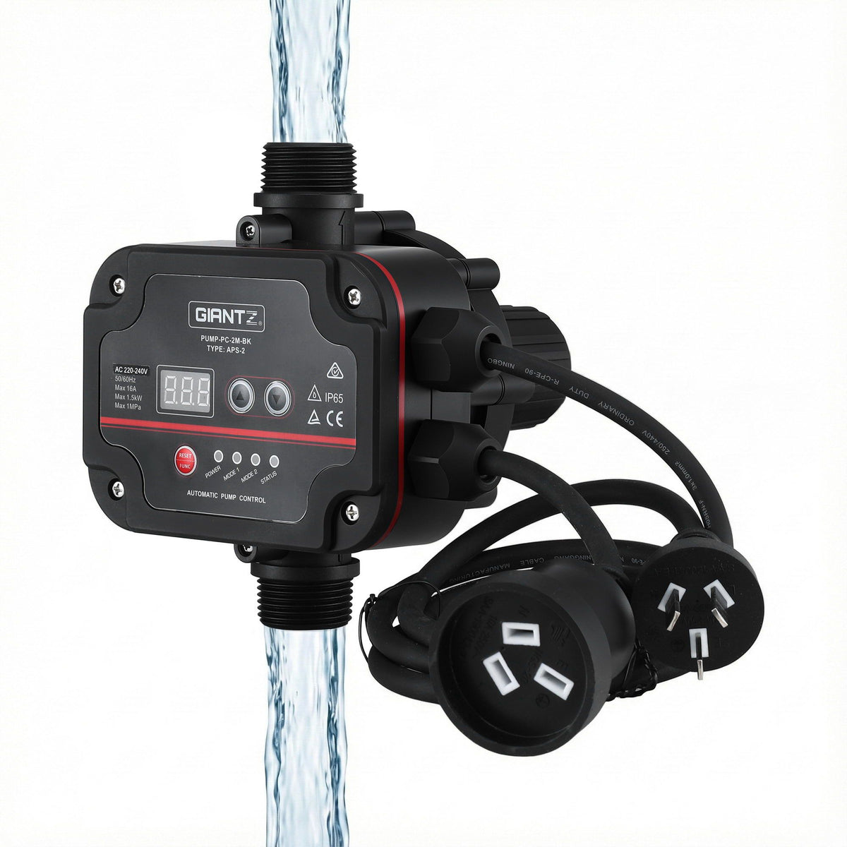 GIANTZ Digital Water Pump Controller 16A 1.5kW Max High Power Pressure Switch Adjustable 10Bar IP65 Giantz
