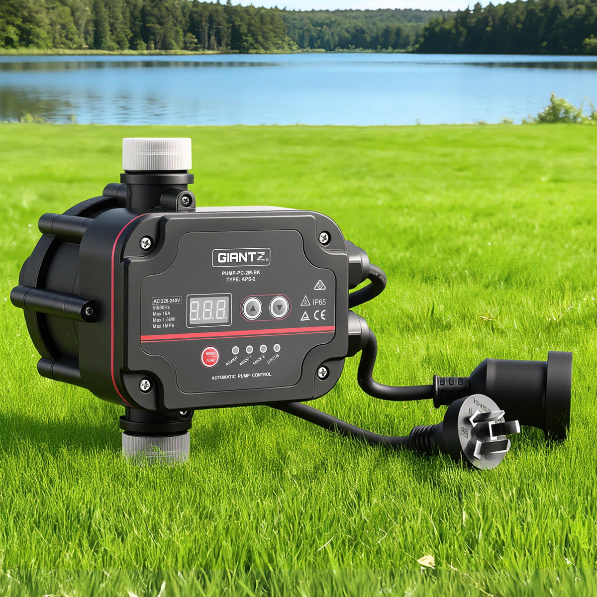 GIANTZ Digital Water Pump Controller 16A 1.5kW Max High Power Pressure Switch Adjustable 10Bar IP65 Giantz