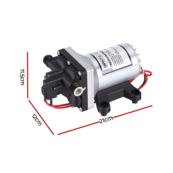 Giantz 12V DC Water Pump, 11.3LPM 55PSI 3 GPM Self-Priming RV Water Pressure Pump with Automatic Pressure Switch, for RV Marine Camping Yacht Garden Fresh Water Diaphragm, 2088-554-144 Replacement Awezingly