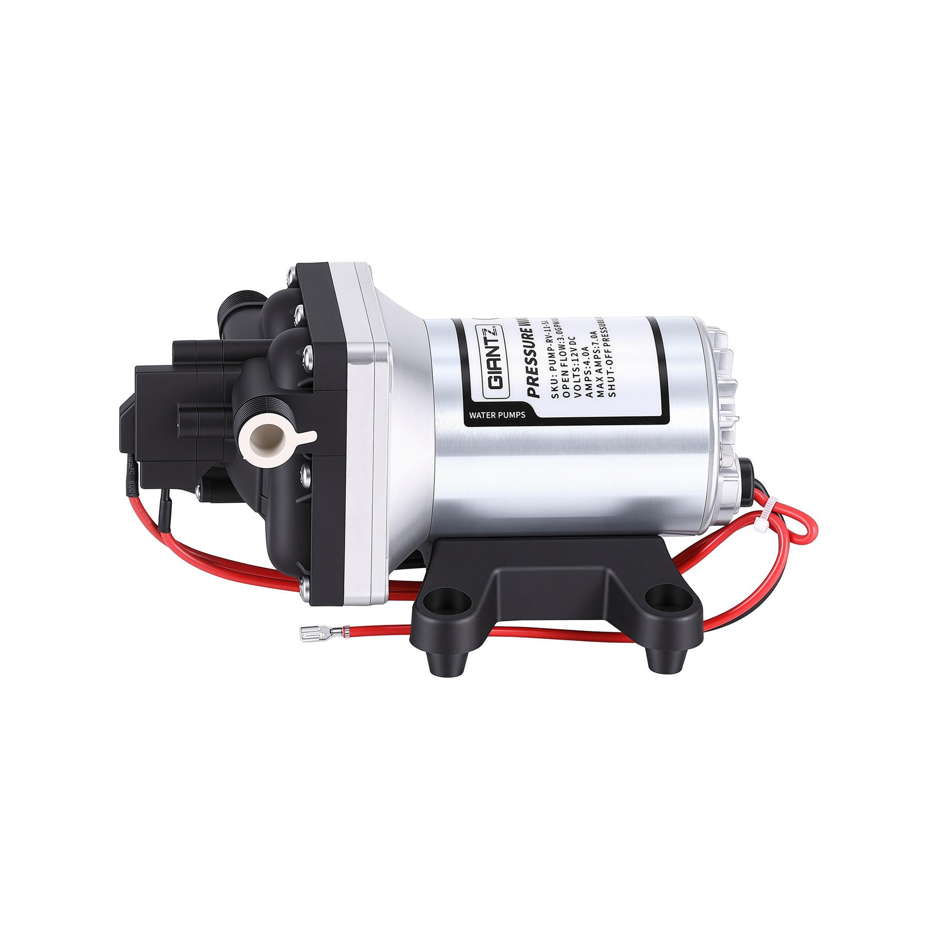 Giantz 12V DC Water Pump, 11.3LPM 55PSI 3 GPM Self-Priming RV Water Pressure Pump with Automatic Pressure Switch, for RV Marine Camping Yacht Garden Fresh Water Diaphragm, 2088-554-144 Replacement Awezingly