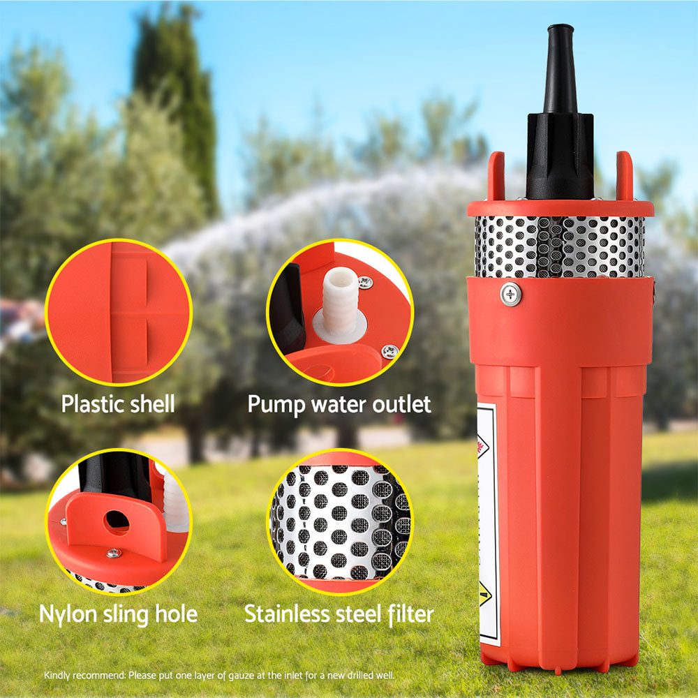Giantz Submersible Solar Water Pump 24V 70M Head Deep Well Bore Self-priming Does Not Apply