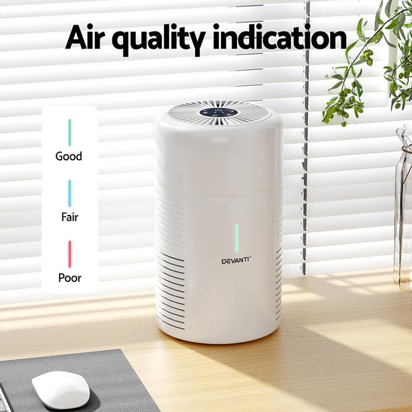 Devanti Air Purifier 3-layer HEPAh11 Filter Home Freshener Carbon PM2.5 Remover Awezingly