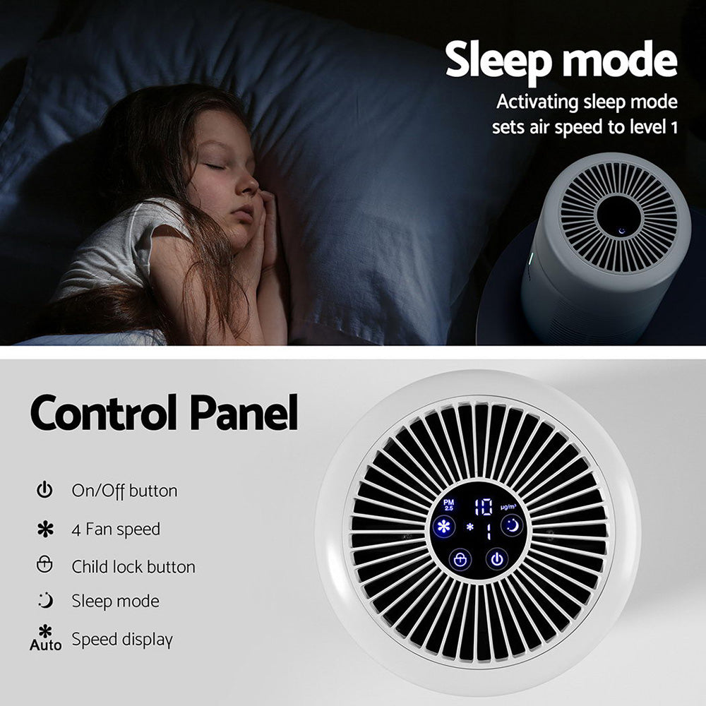 Devanti Air Purifier 3-layer HEPAh11 Filter Home Freshener Carbon PM2.5 Remover Awezingly