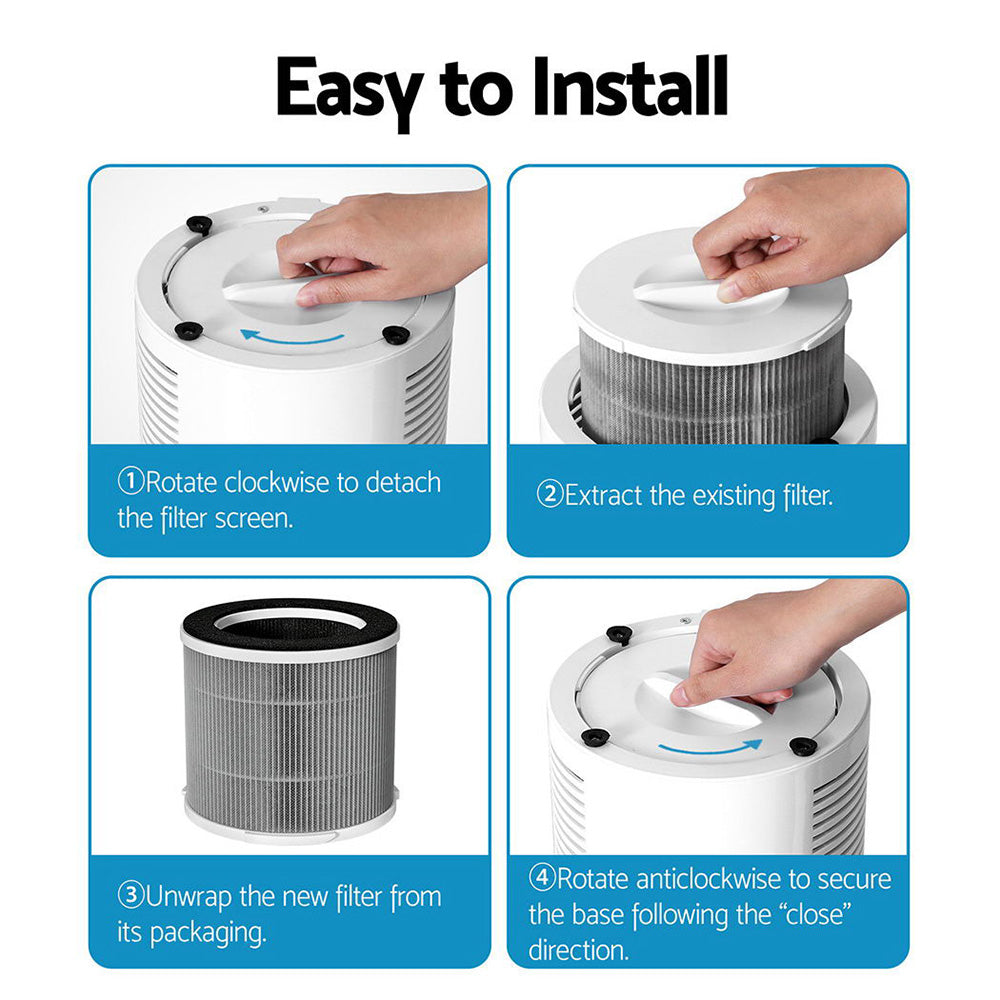 Devanti Air Purifier 3-layer HEPAh11 Filter Home Freshener Carbon PM2.5 Remover Awezingly