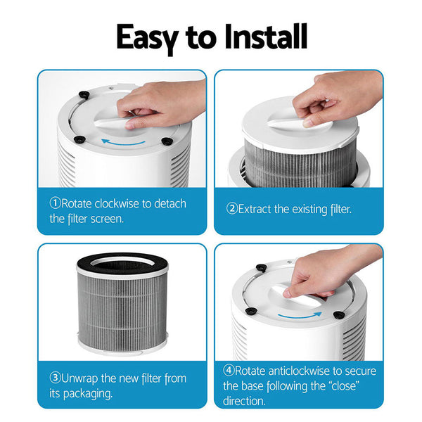 Devanti Air Purifier 3-layer HEPAh11 Filter Home Freshener Carbon PM2.5 Remover Awezingly