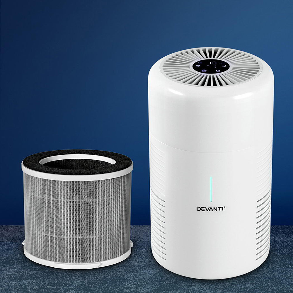 Devanti Air Purifier 3-layer HEPAh11 Filter Home Freshener Carbon PM2.5 Remover Awezingly