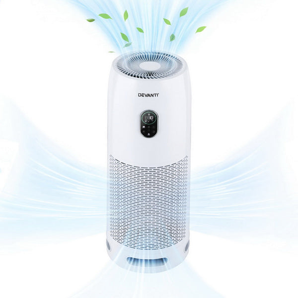 Devanti Air Purifier 4-Layer HEPA Filter White Devanti